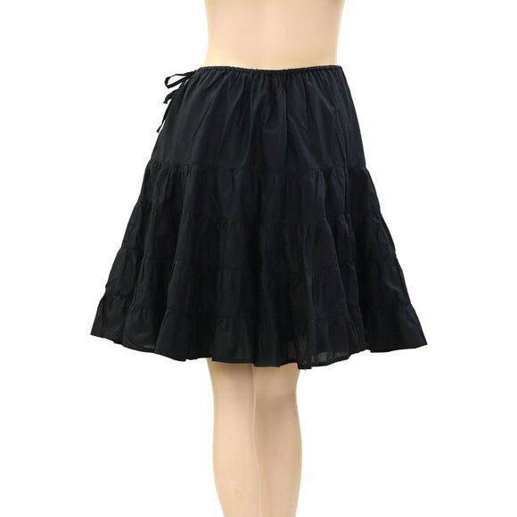 Merlette NYC Ruffle-Detailing Cotton Mini Skirt Tiered Black Resort L NEW 282726 - Picture 6 of 7